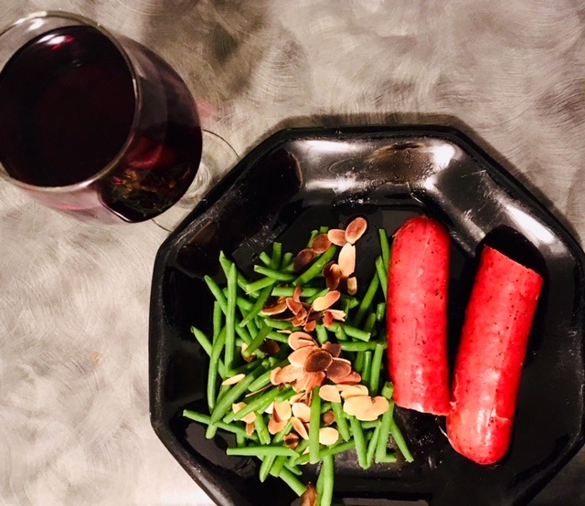 Farmer sausage and green beans