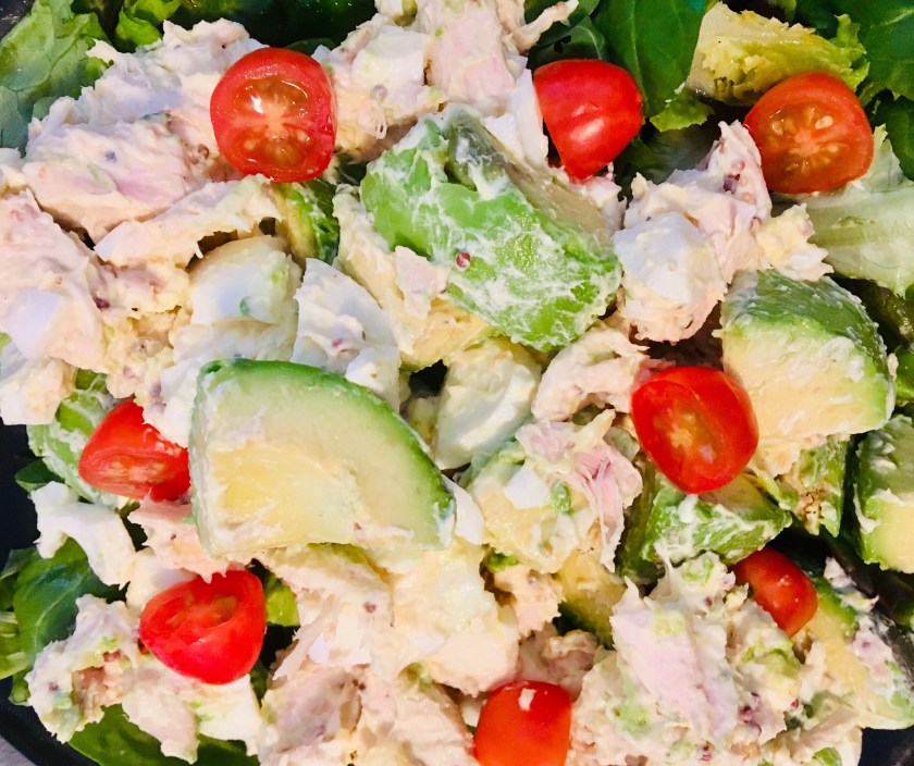 Chicken egg avocado salad