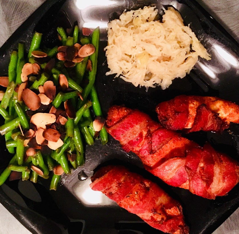 Spicy chicken tenders w green beans