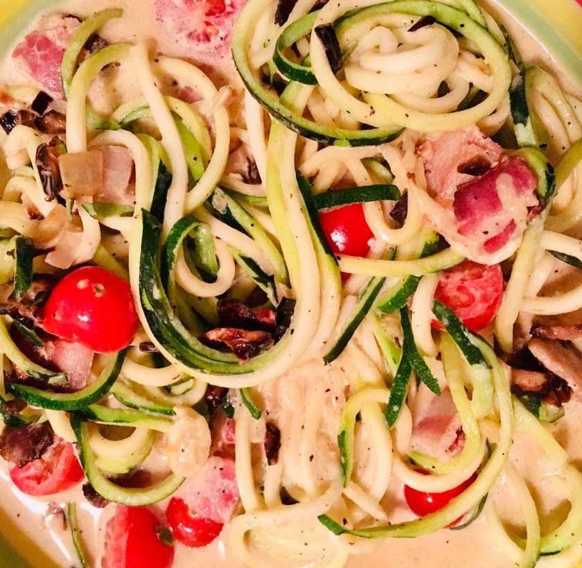 Zucchini carbonara